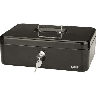 Eagle Safety Cash Box Stationery Large Key Lock Cash Storage with Cover and Key Metal Portable Cash Box